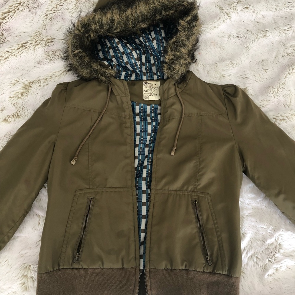 Tulle Faux Fur Bomber Jacket